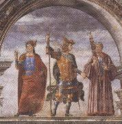 Sandro Botticelli, Domenico Ghirlandaio and Assistants,The Roman heroes Decius Mure,Scipio and Cicero (mk36)